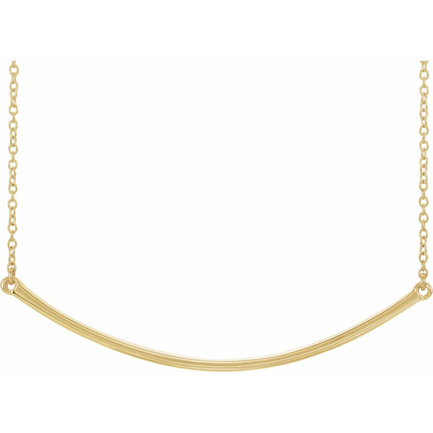 14K Yellow Curved 19.9 Bar Necklace