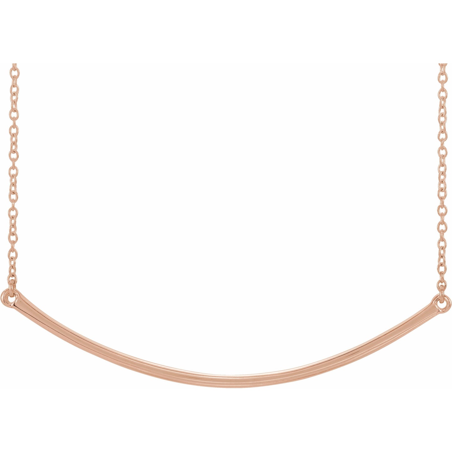 14K Rose Curved 19.9 Bar Necklace