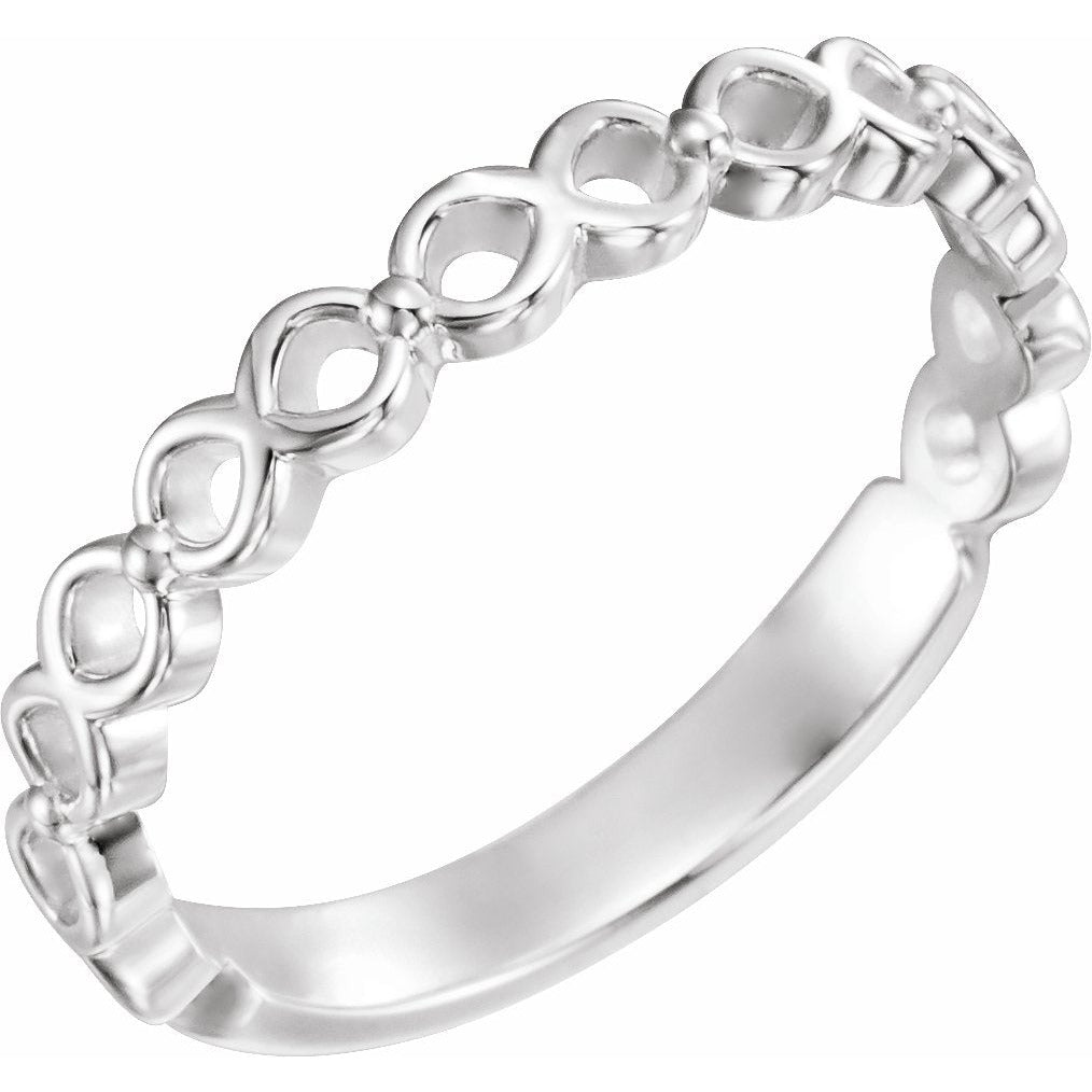 14K White Stackable Ring
