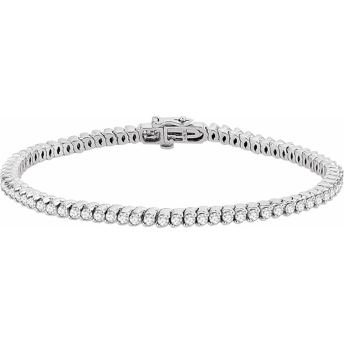 14K White 2 3/4 CTW Diamond 7 Line Bracelet