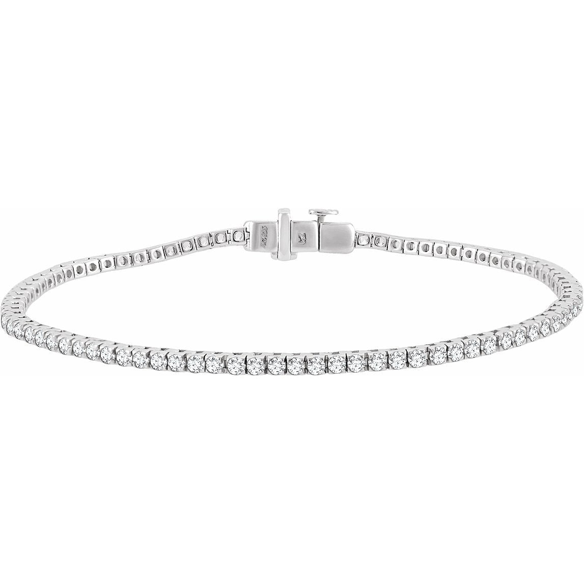 14K White 1 3/4 CTW Diamond Line 7 Bracelet