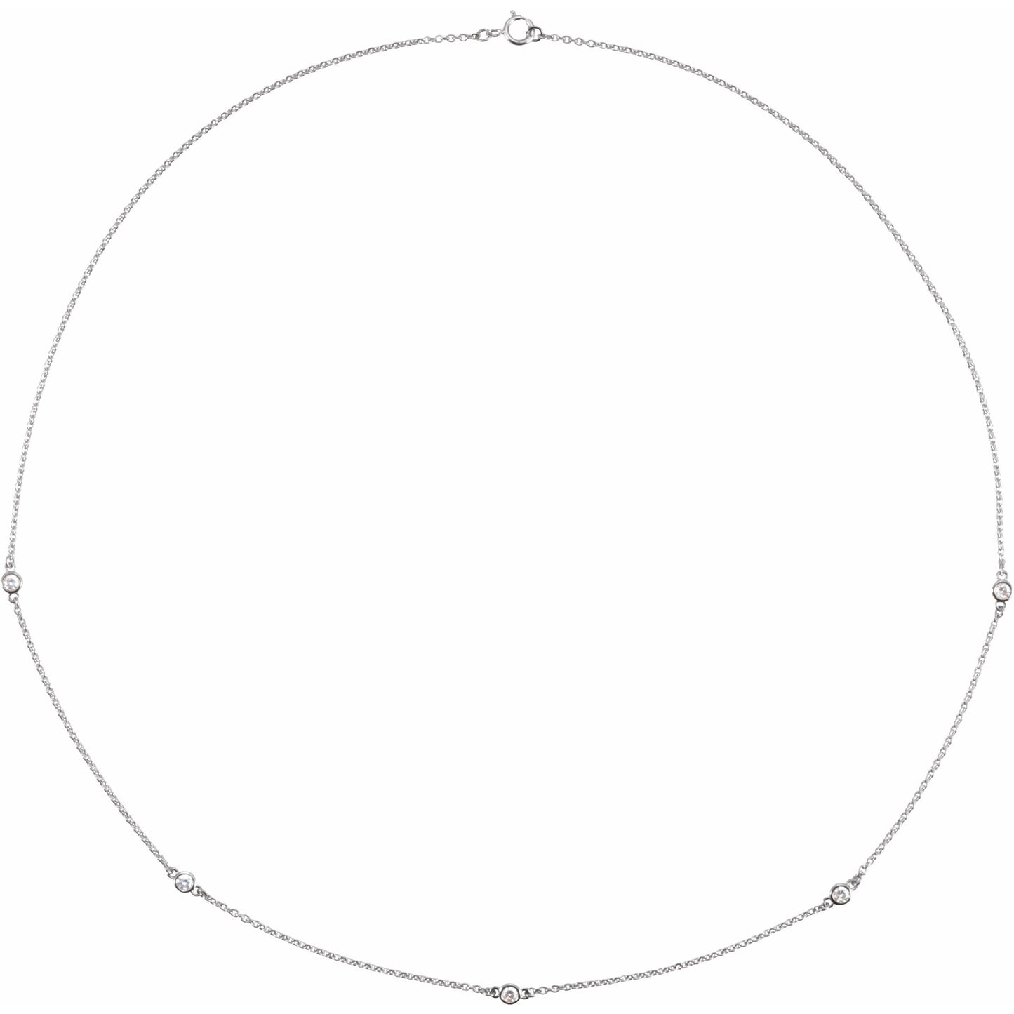 14K White 1/4 CTW Diamond 5-Station 18 Necklace