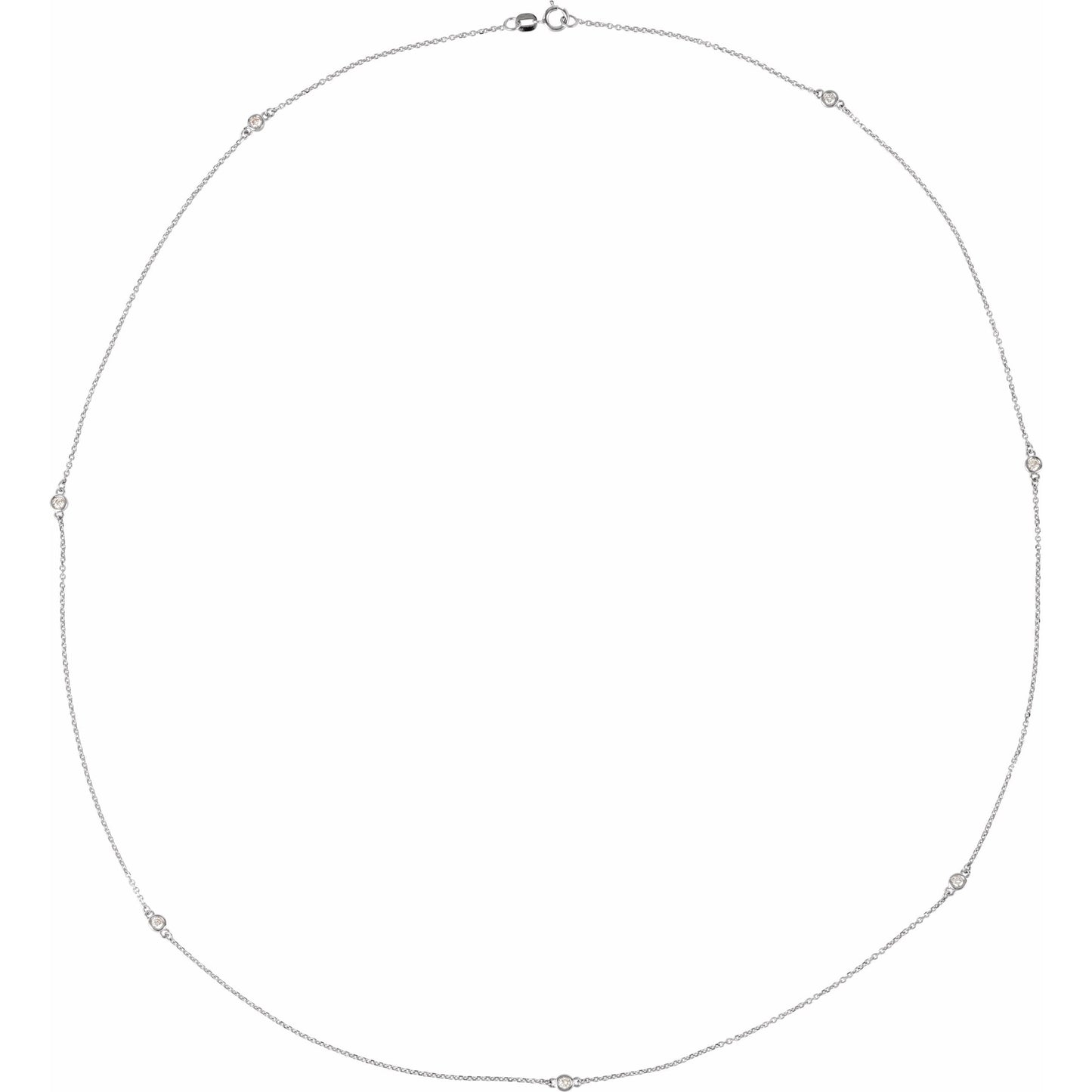 14K White 1/3 CTW Diamond 7-Station 24 Necklace