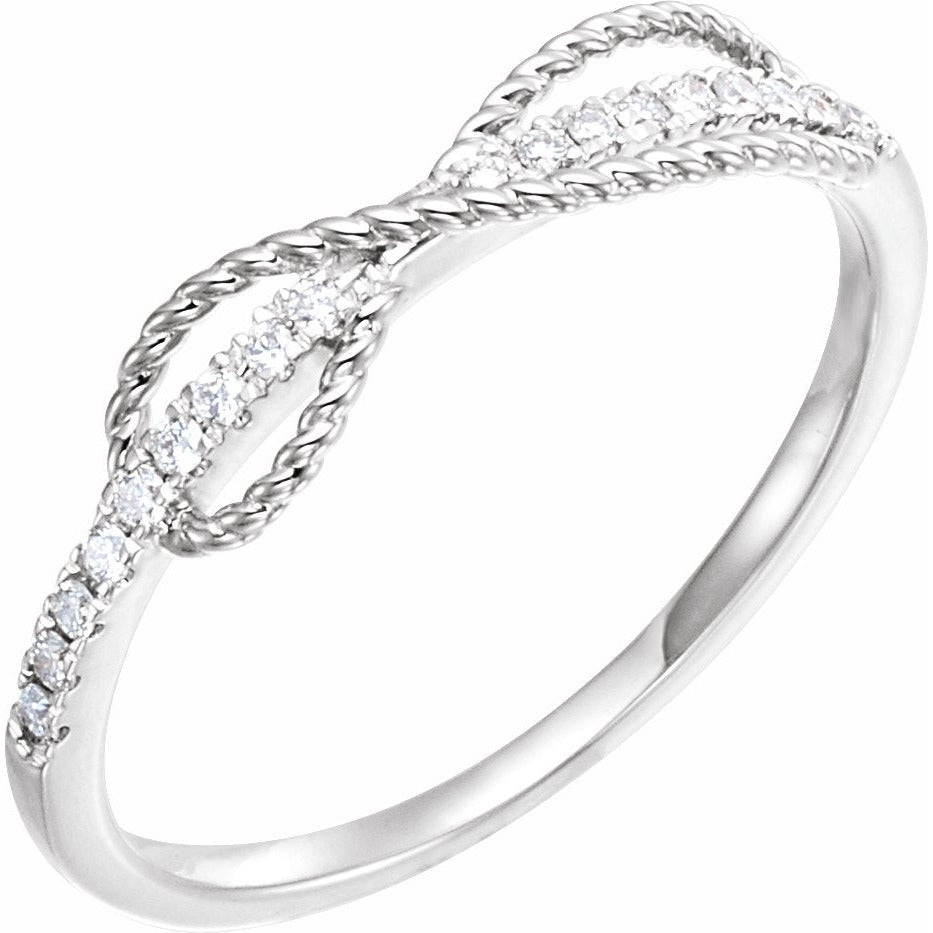 14K White 1/10 CTW Diamond Infinity-Inspired Ring