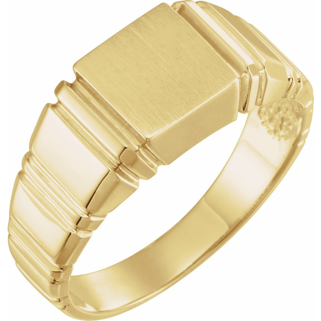 14K Yellow 11 mm Square Signet Ring