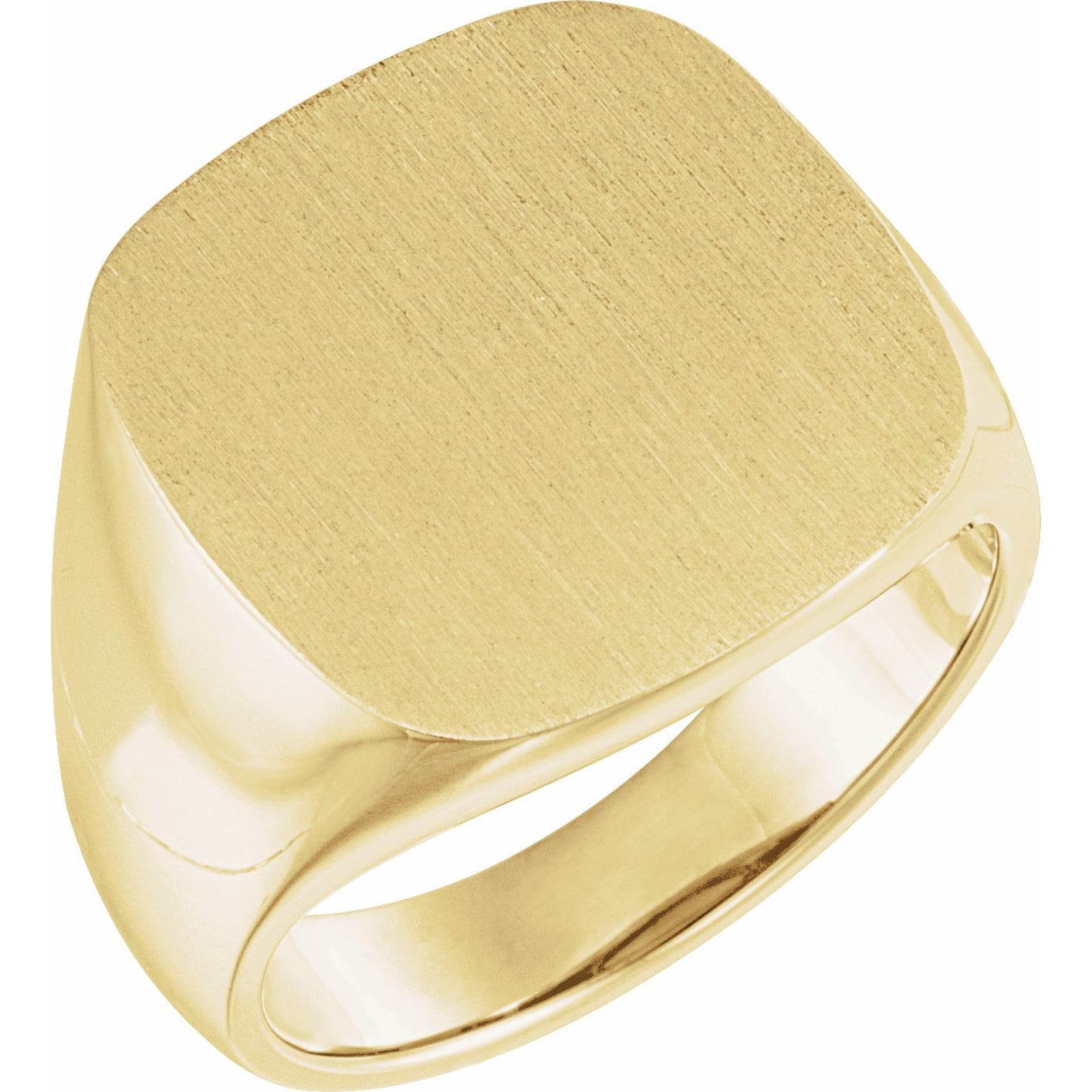 10K Yellow 18 mm Square Signet Ring