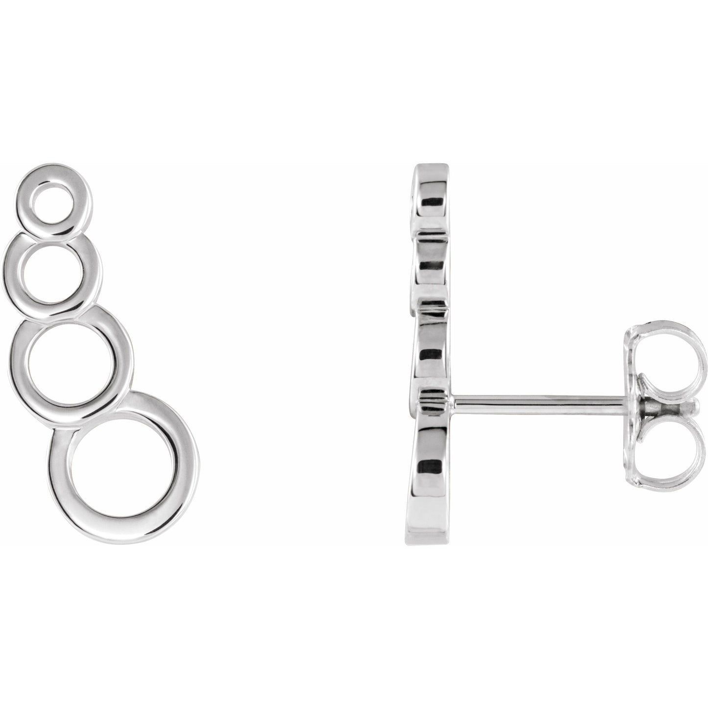 14K White Geometric Ear Climbers