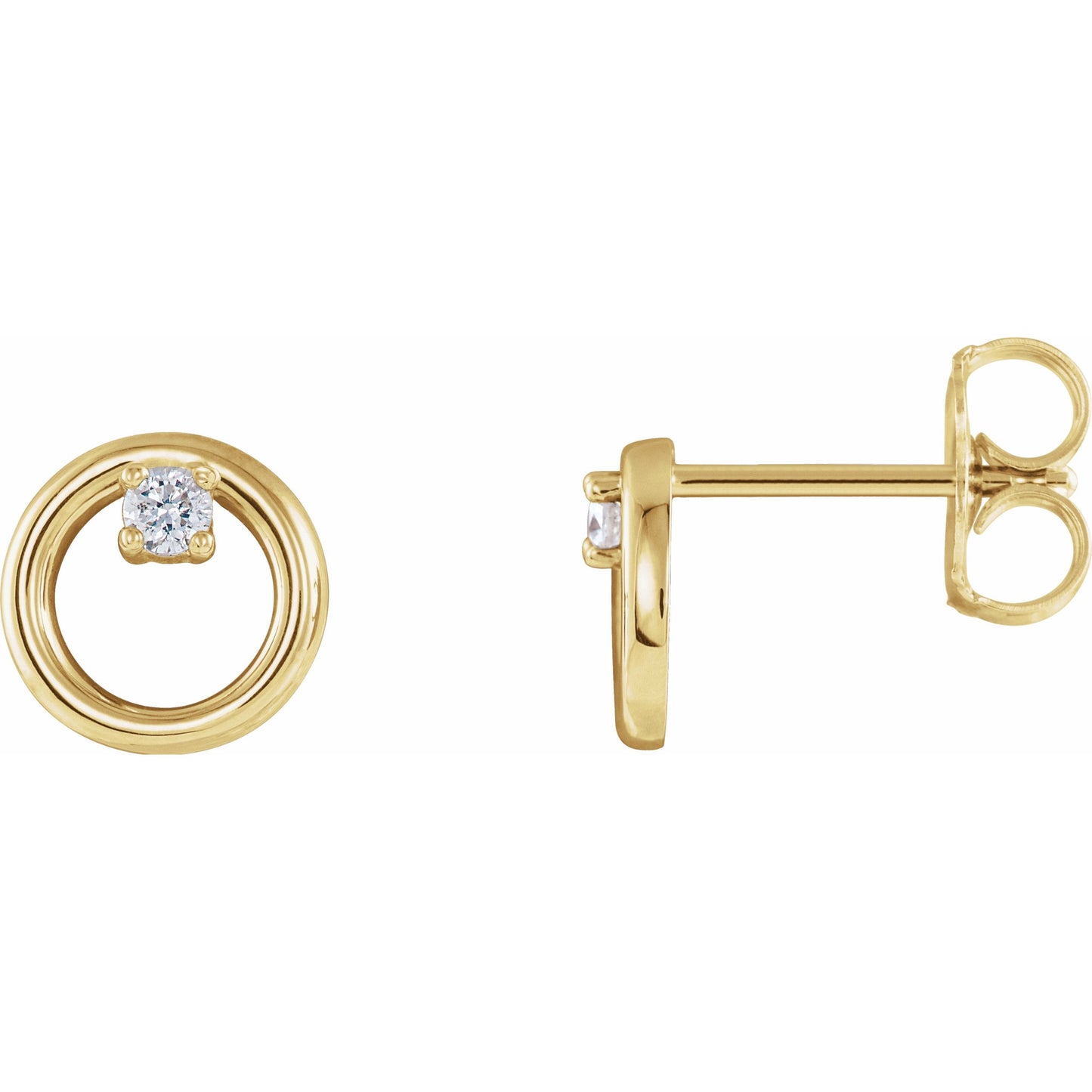 14K Yellow .06 CTW Diamond Circle Earrings
