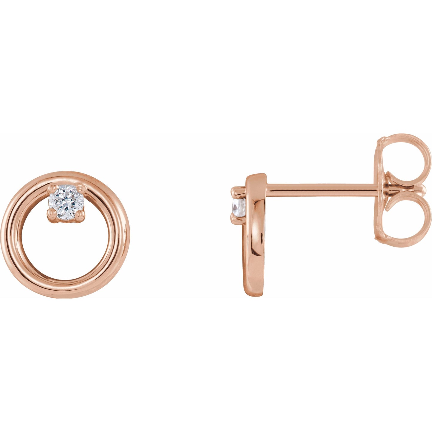 14K Rose .06 CTW Diamond Circle Earrings
