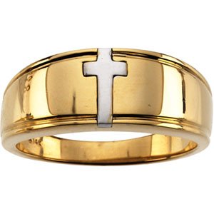 10K Yellow & White Men's Cross Band