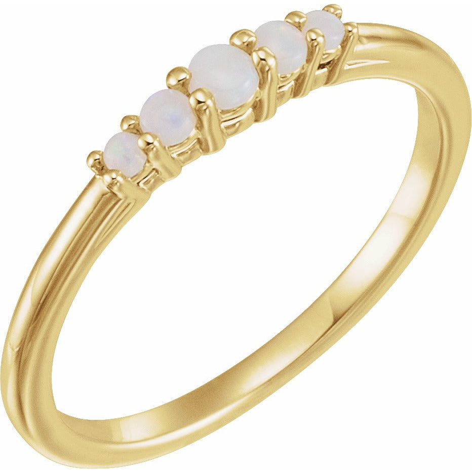 14K Yellow Opal Graduated Five-Stone Ring