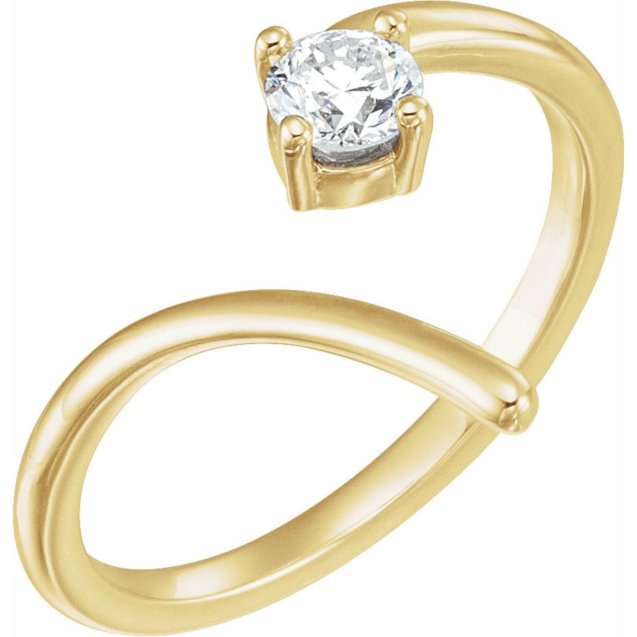 14K Yellow 1/4 CTW Diamond Negative Space Ring