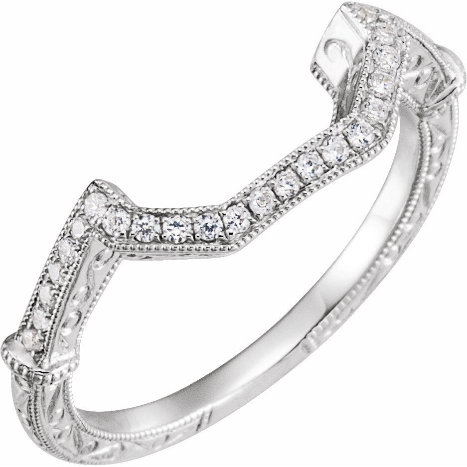 14K White 1/6 CTW Diamond Band