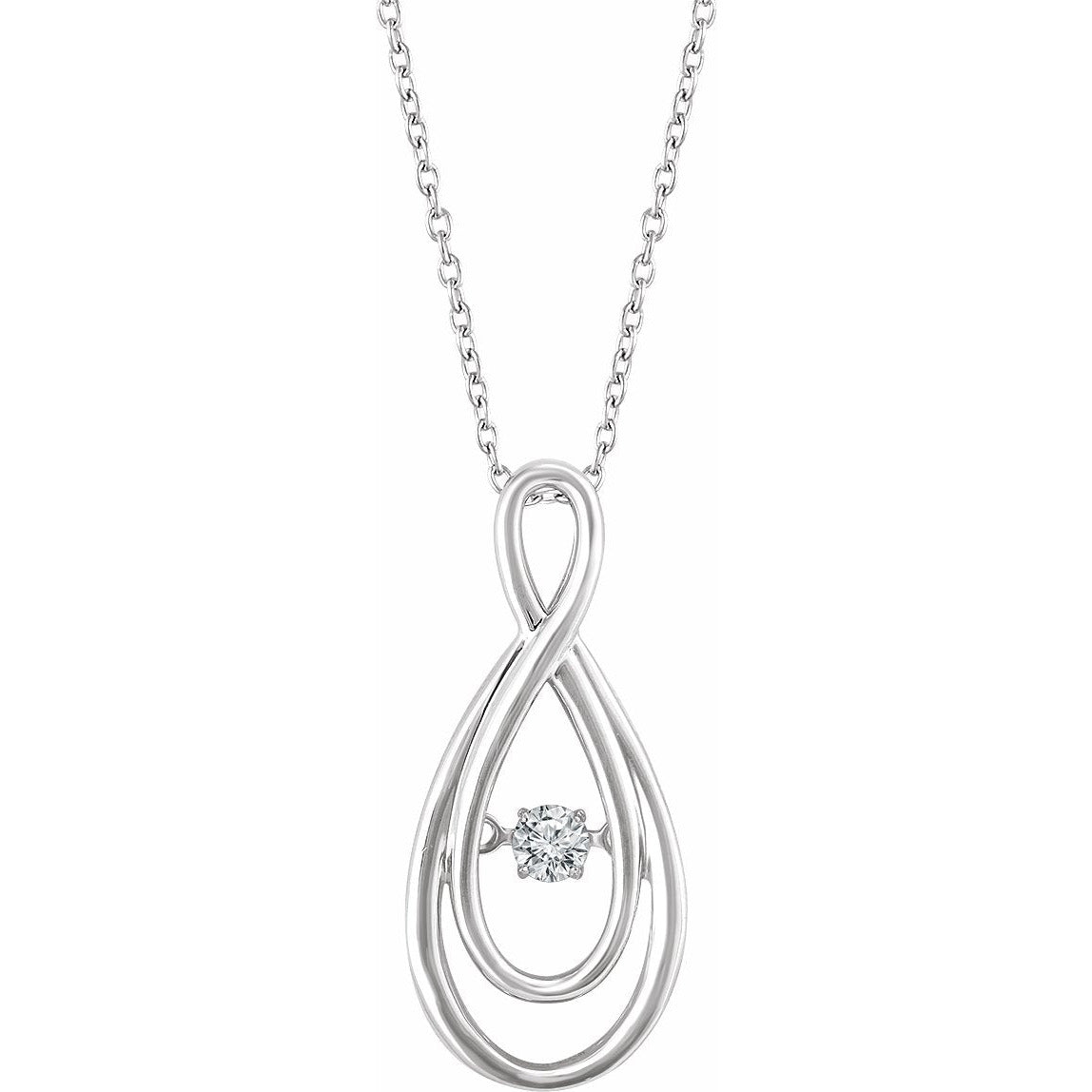 14K White 1/10 CT Mystara Diamondu00ae 18 Necklace