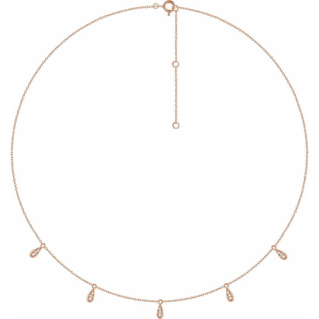 14K Rose 1/10 CTW Diamond 5-Station 16-18 Necklace