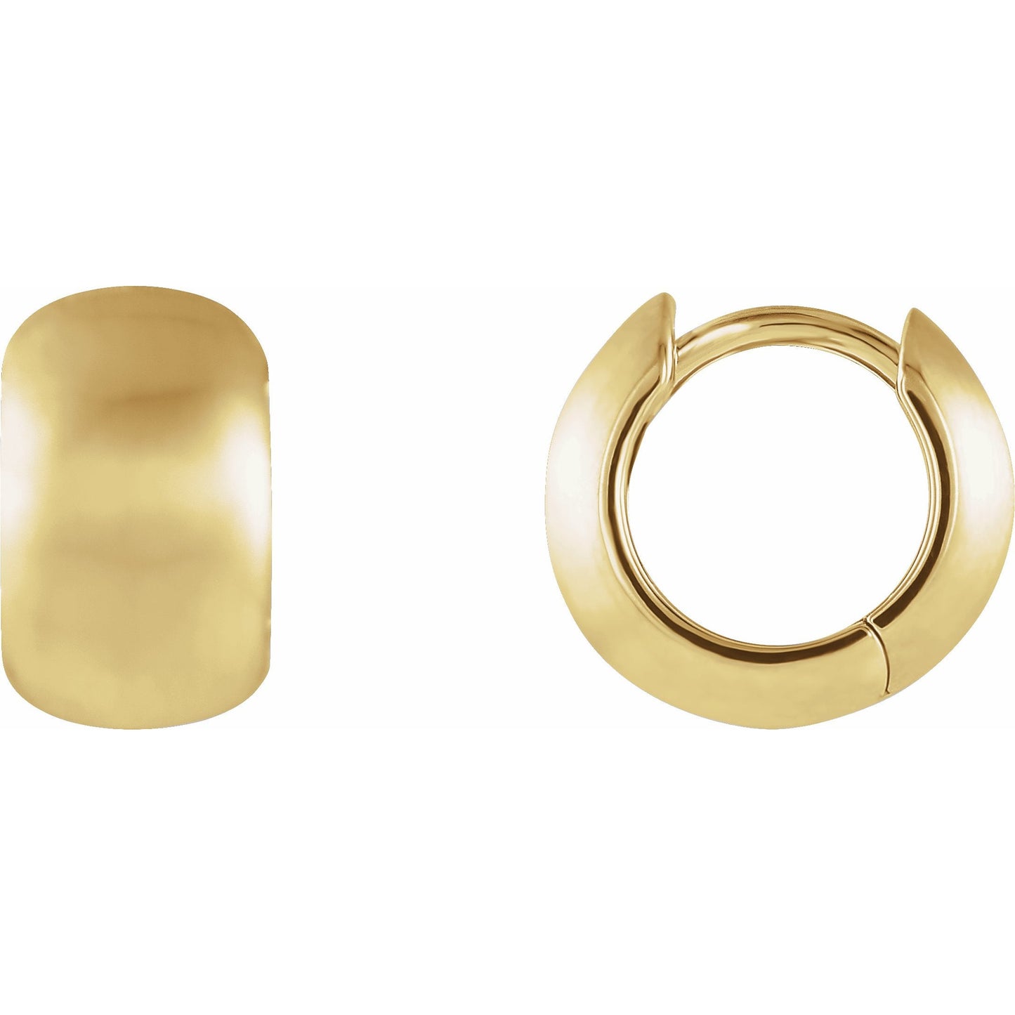 14K Yellow 11.5 mm Hinged Earrings