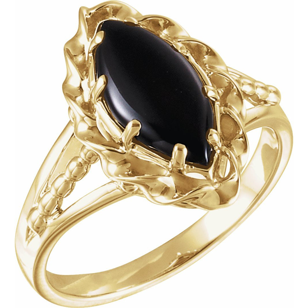 14K Yellow Onyx Rope Ring