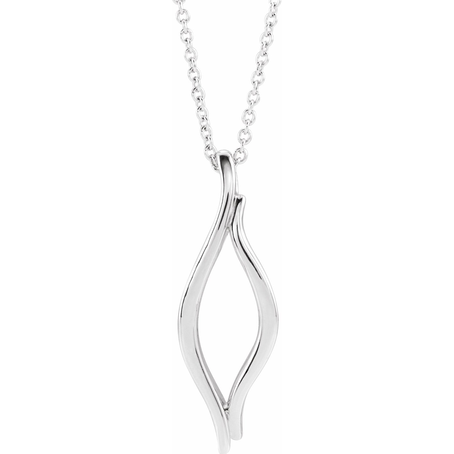 14K White Freeform 16-18 Necklace