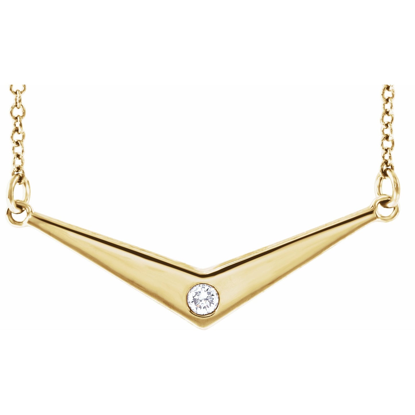 14K Yellow .03 CTW Diamond Solitaire V 18 Necklace