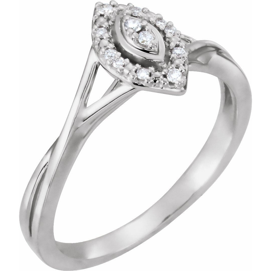 10K White .06 CTW Diamond Promise Ring