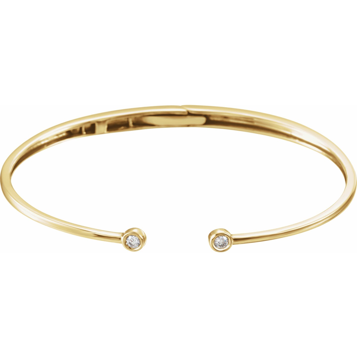 14K Yellow 1/6 CTW Diamond Hinged Cuff Bracelet