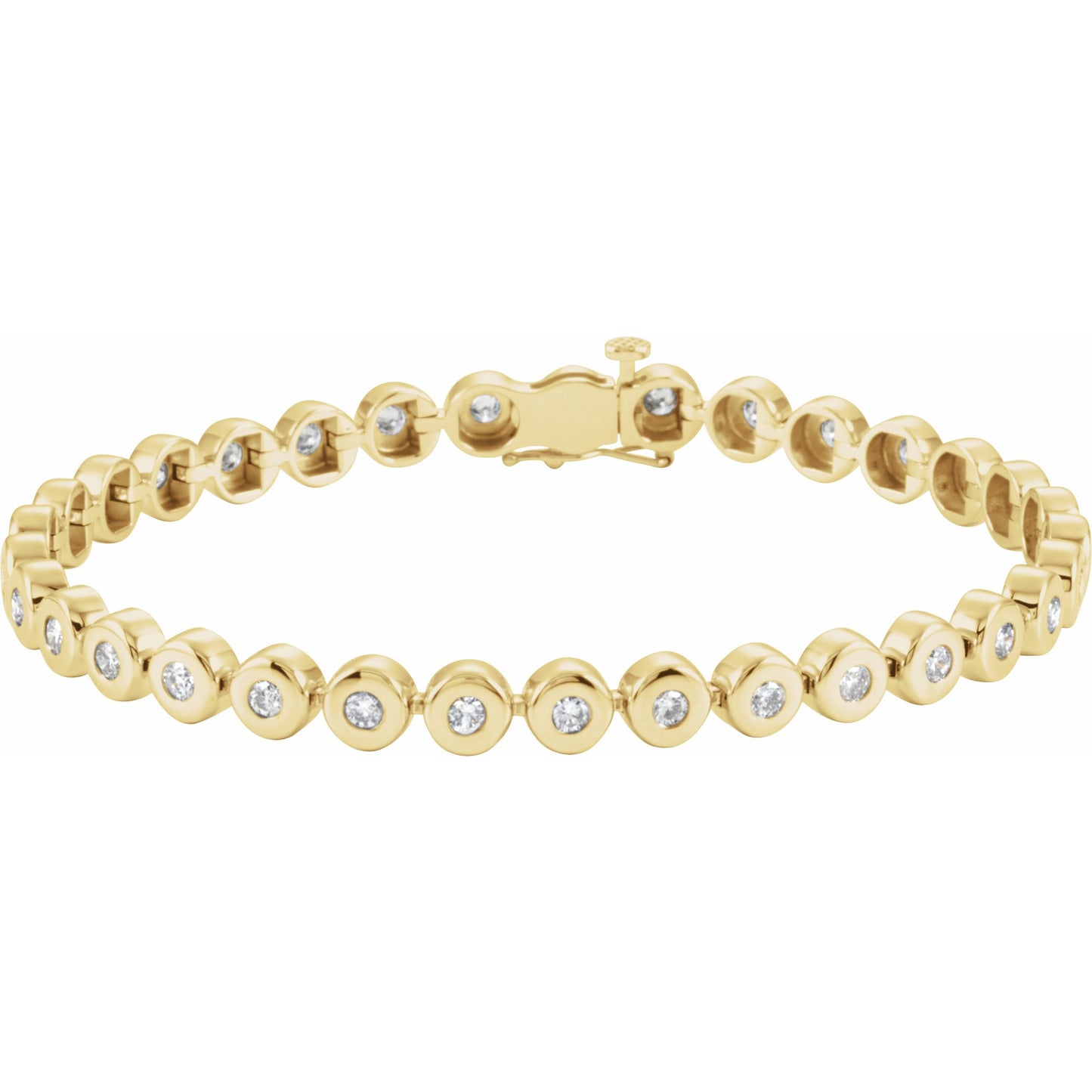 14K Yellow 2 CTW Diamond Bezel-Set Line 7 Bracelet