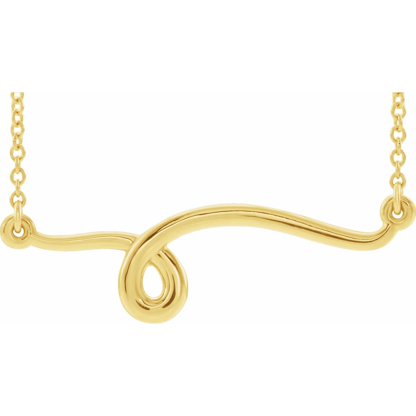 14K Yellow 28.6x8 mm Freeform Bar 18 Neckalce