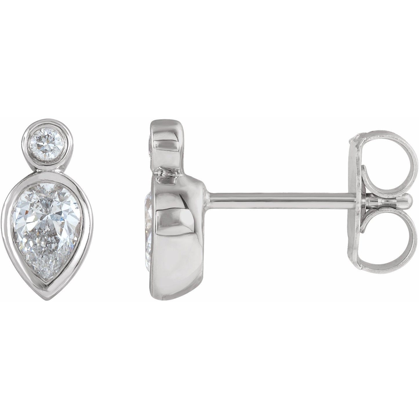 Platinum 1/3 CTW Diamond Bezel-Set Earrings