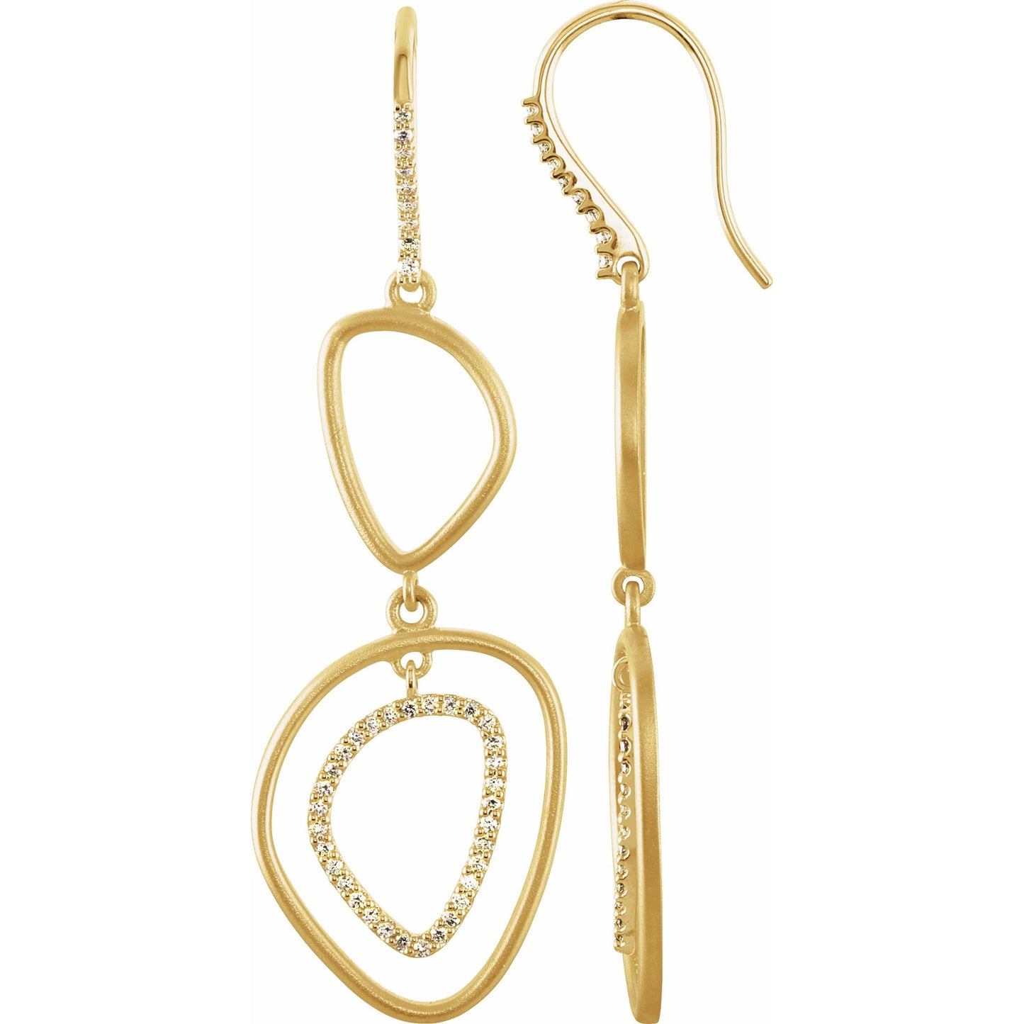 14K Yellow 3/8 CTW Diamond Open Silhouette Earrings