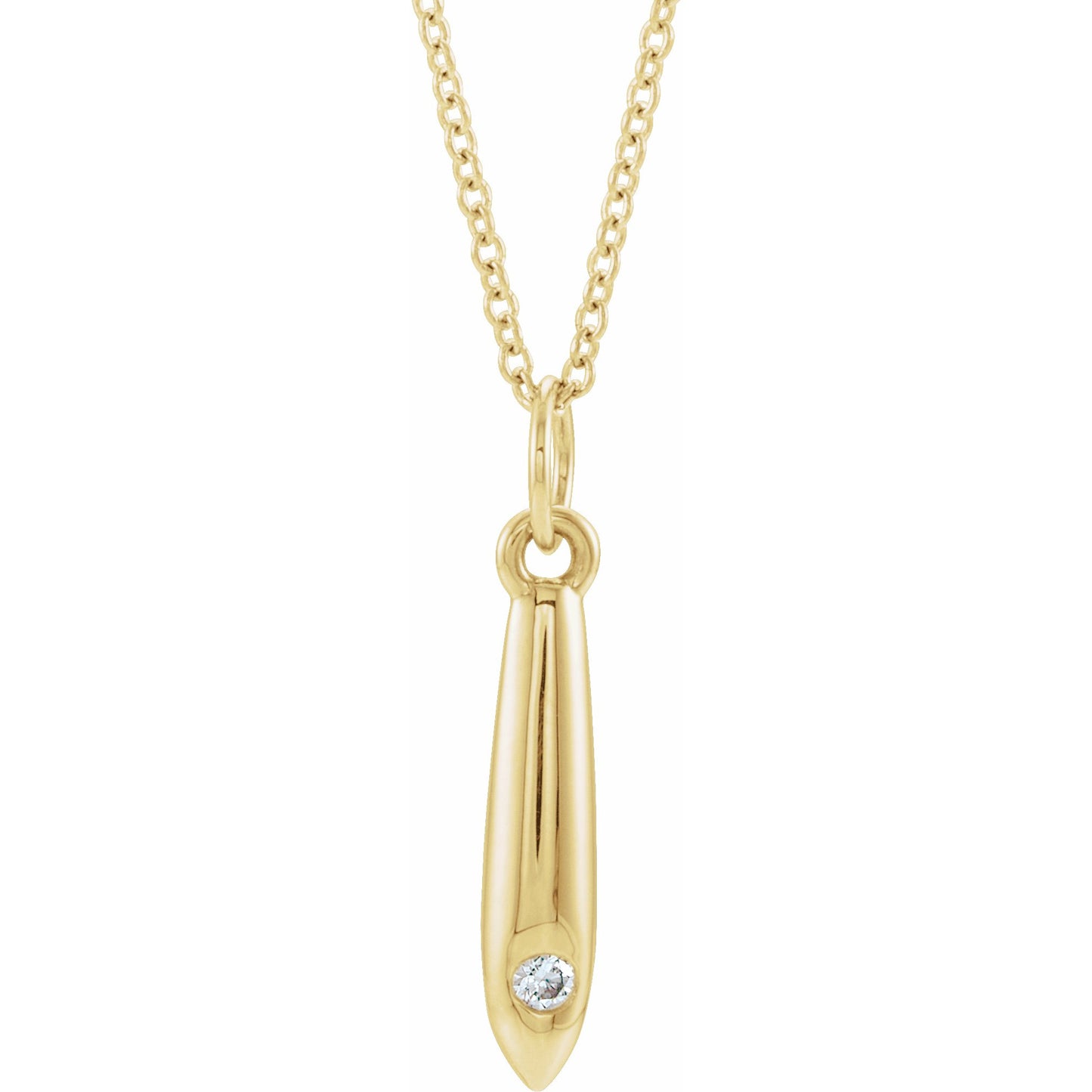 14K Yellow .03 CTW Diamond Geometric 16-18 Necklace