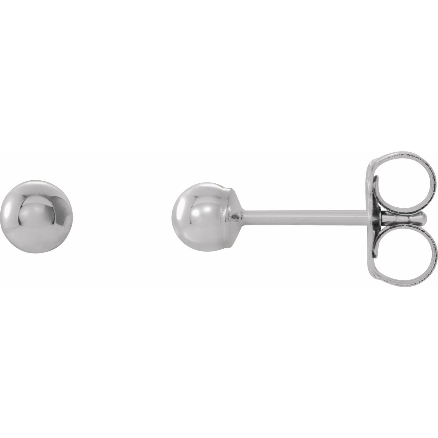 14K White 3 mm Ball Earrings