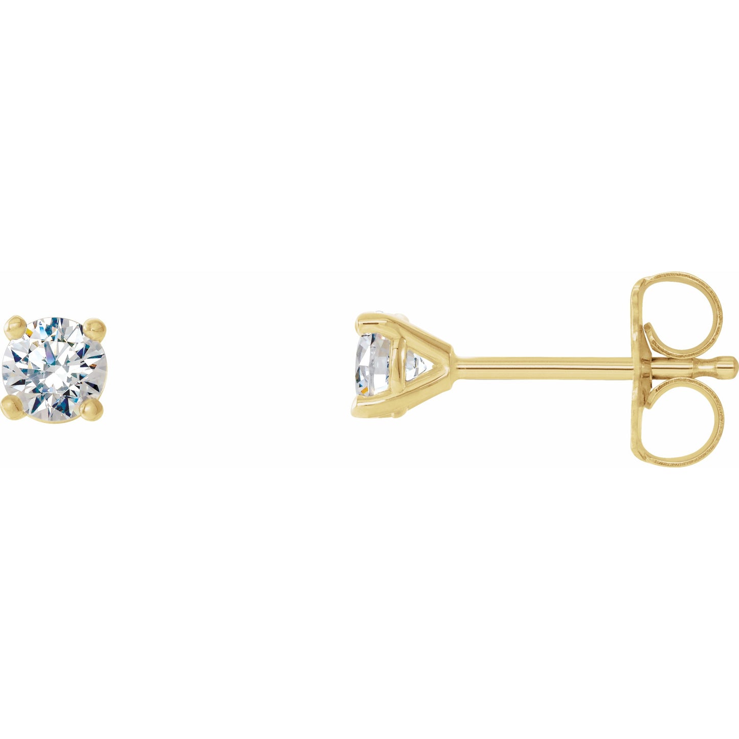 14K Yellow 1/3 CTW Diamond 4-Prong Cocktail-Style Earrings