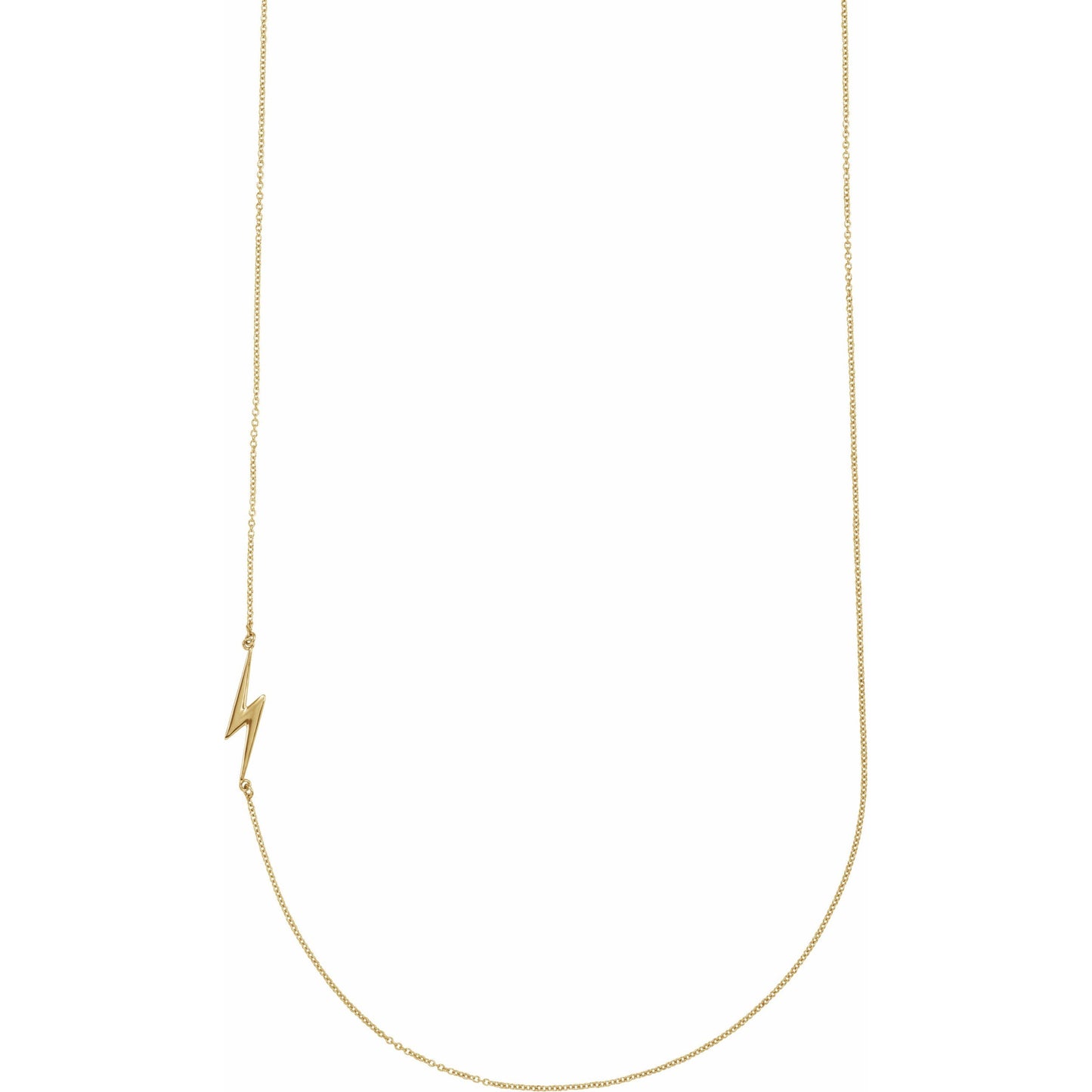 14K Yellow Lightning Bolt 18 Necklace