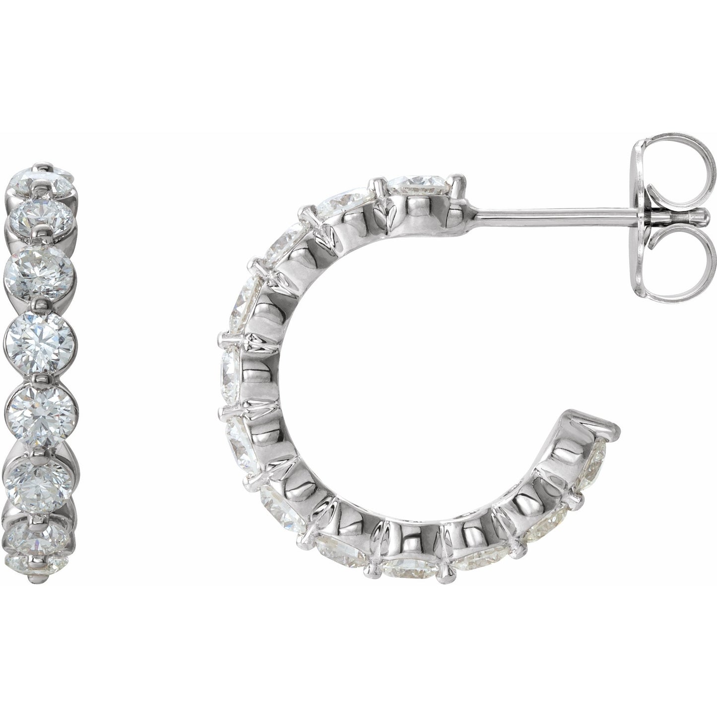 14K White 1 3/8 CTW Diamond 16.5 mm Huggies