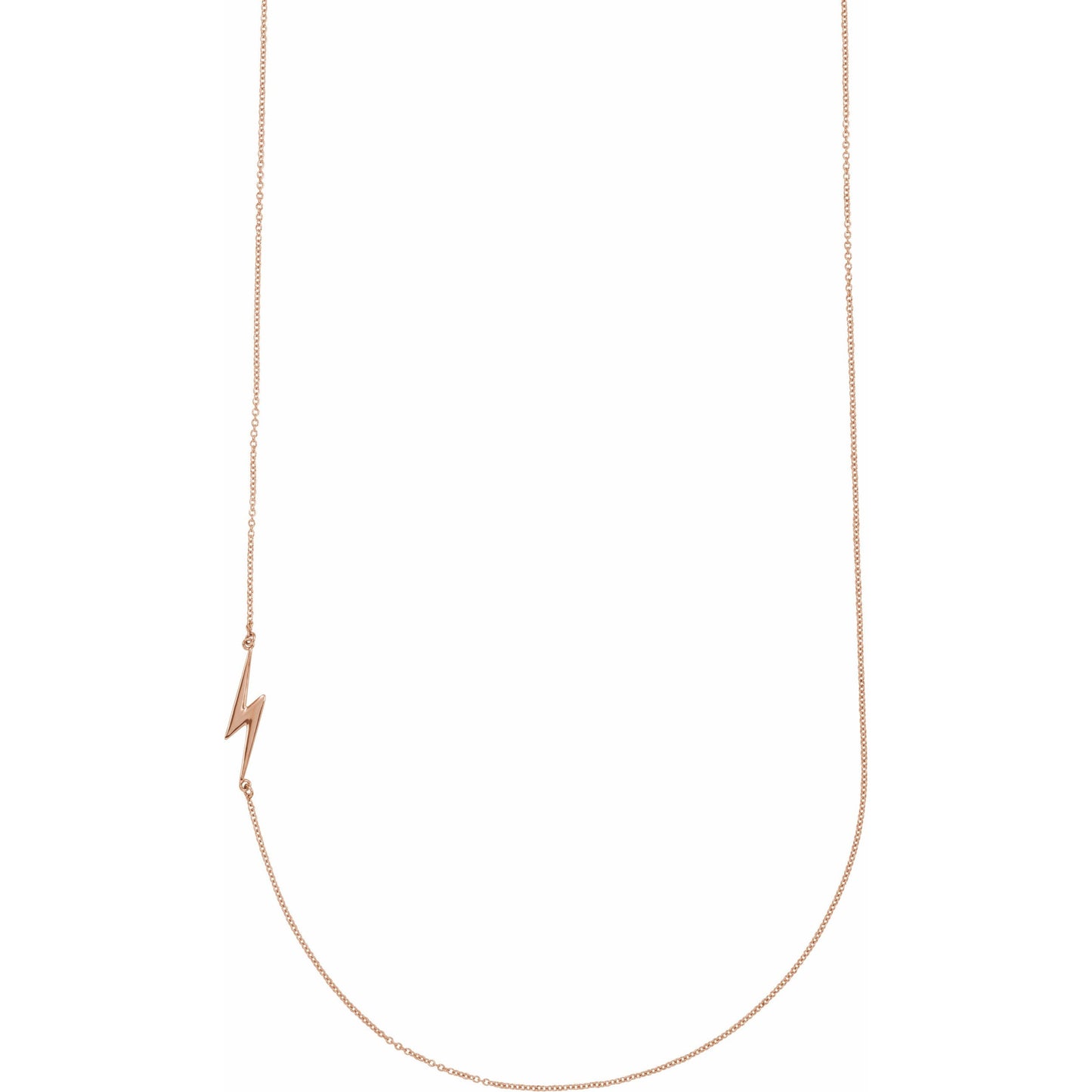 14K Rose Lightning Bolt 18 Necklace