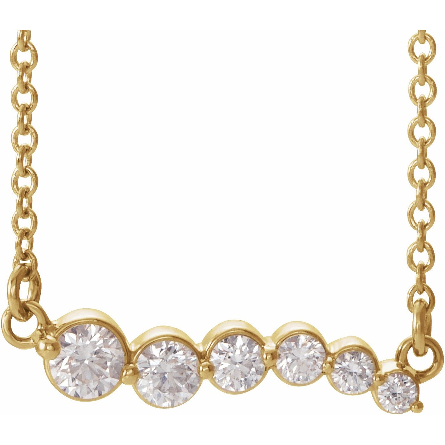 14K Yellow 1/4 CTW Diamond Graduated 18 Necklace