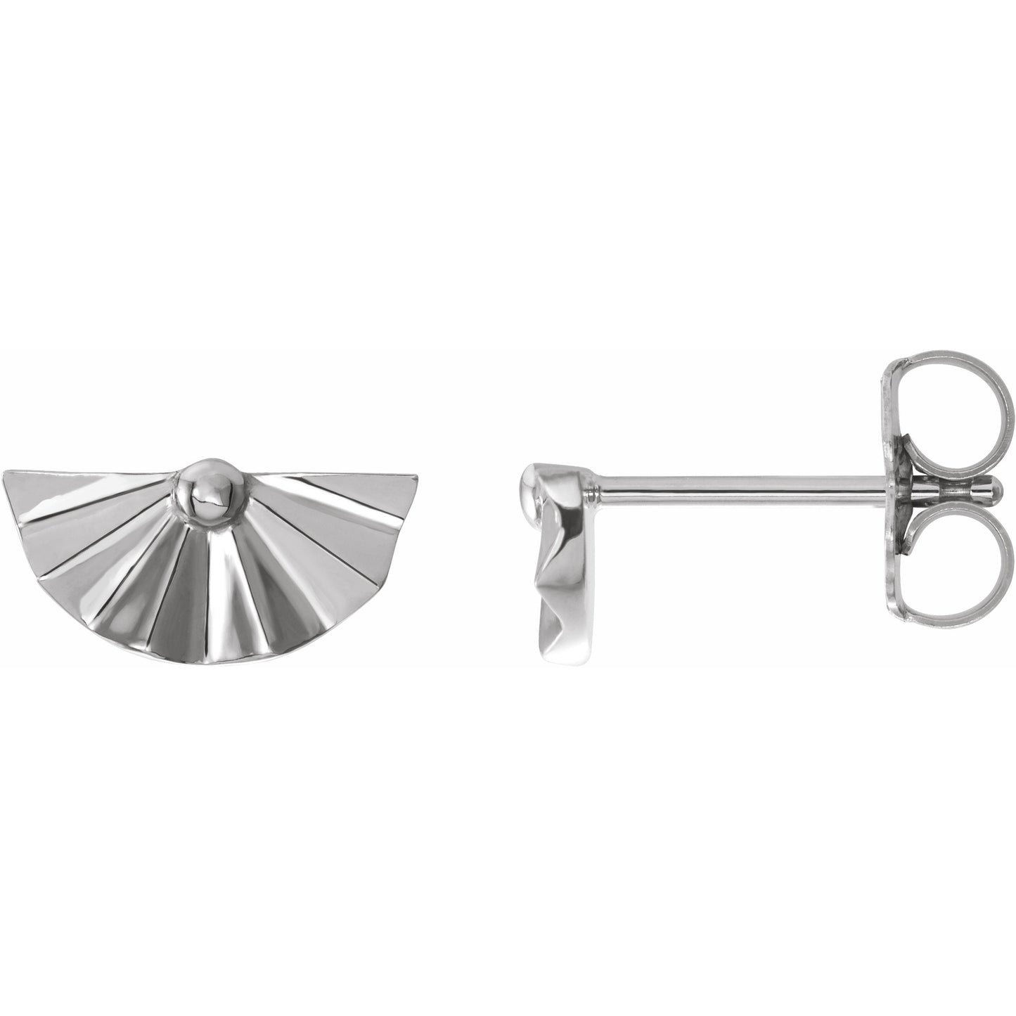 14K White Geometric Earrings
