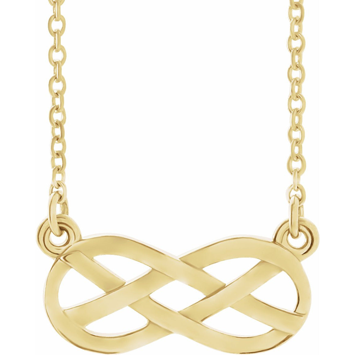 14K Yellow Infinity-Inspired Knot Design 18 Necklace