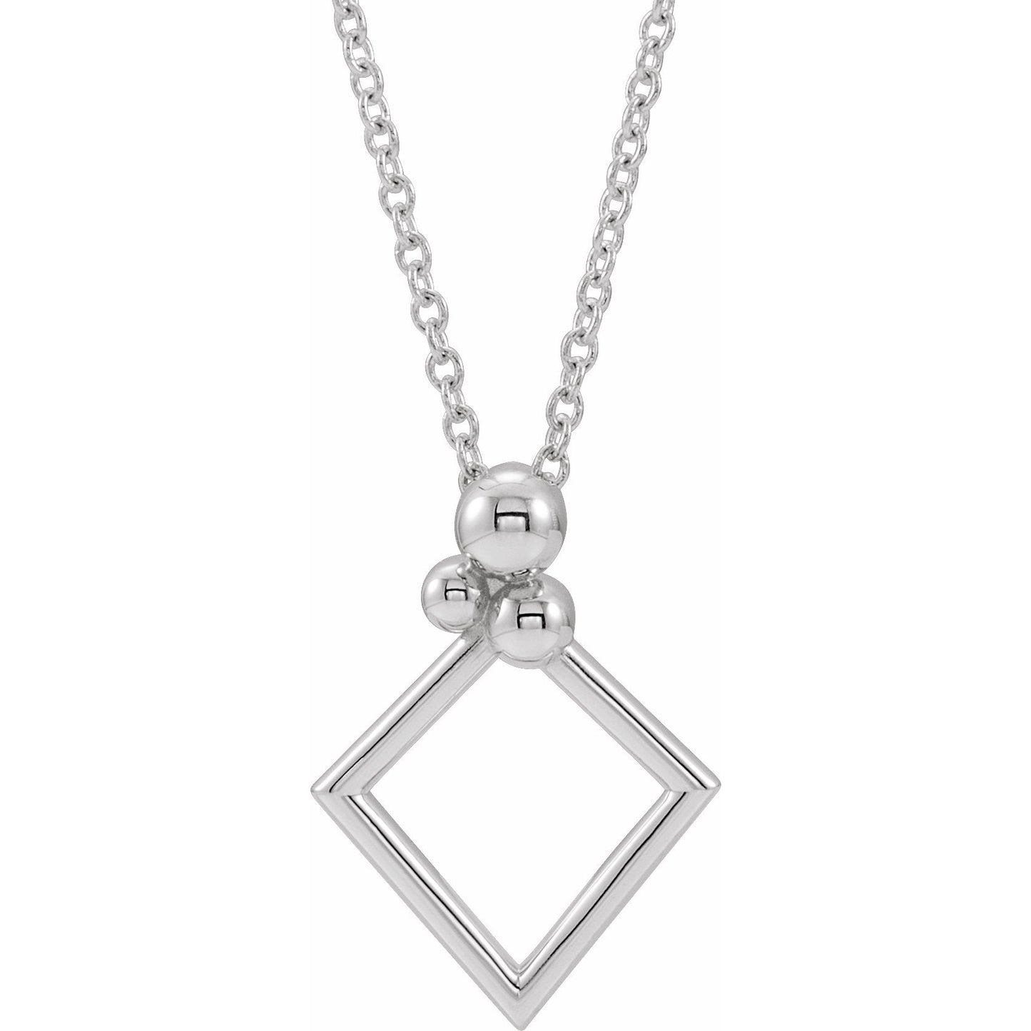 14K White Geometric 16-18 Necklace