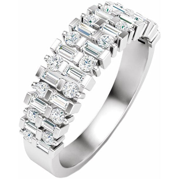 14K White 3/4 CTW Diamond Anniversary Band