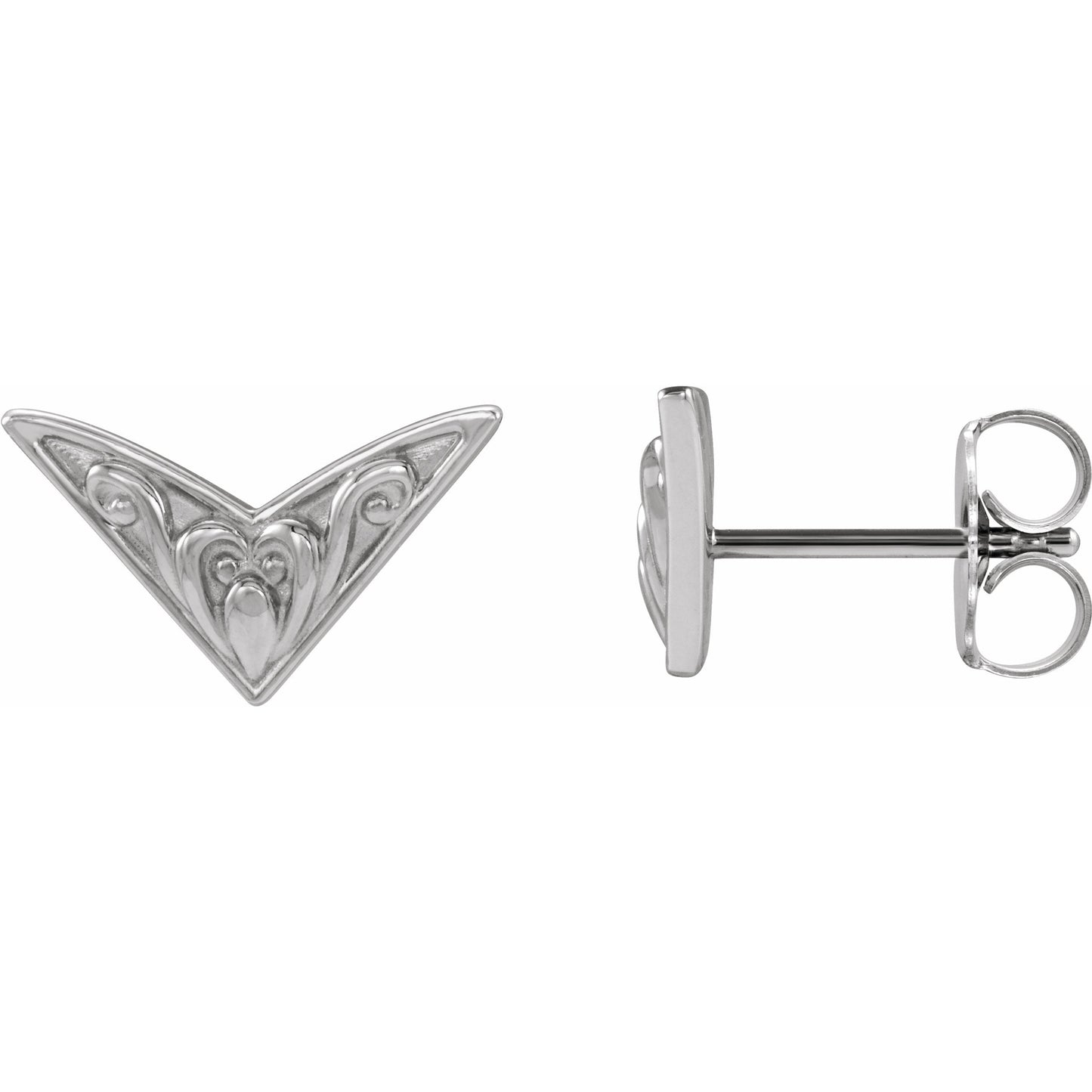 14K White Sculptural-Inspired Earrings