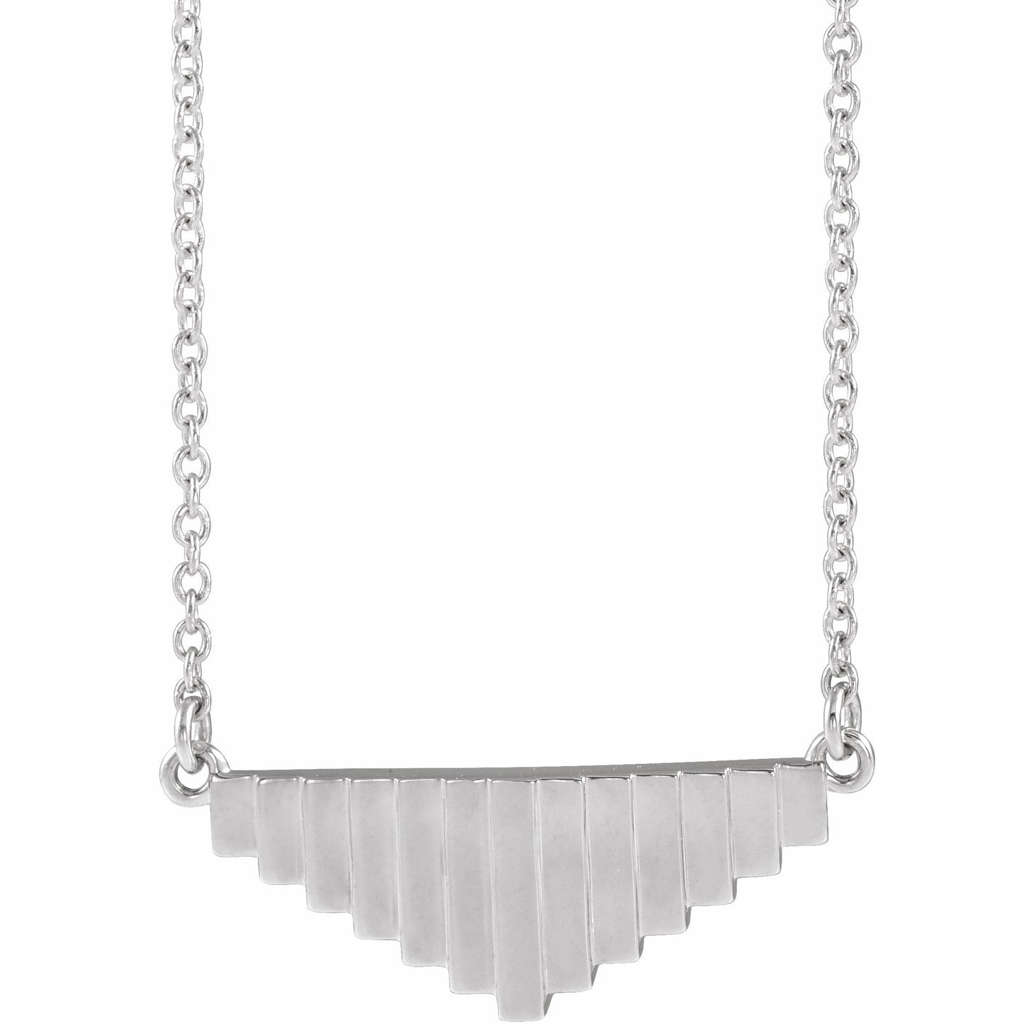 14K White 18 Geometric Necklace