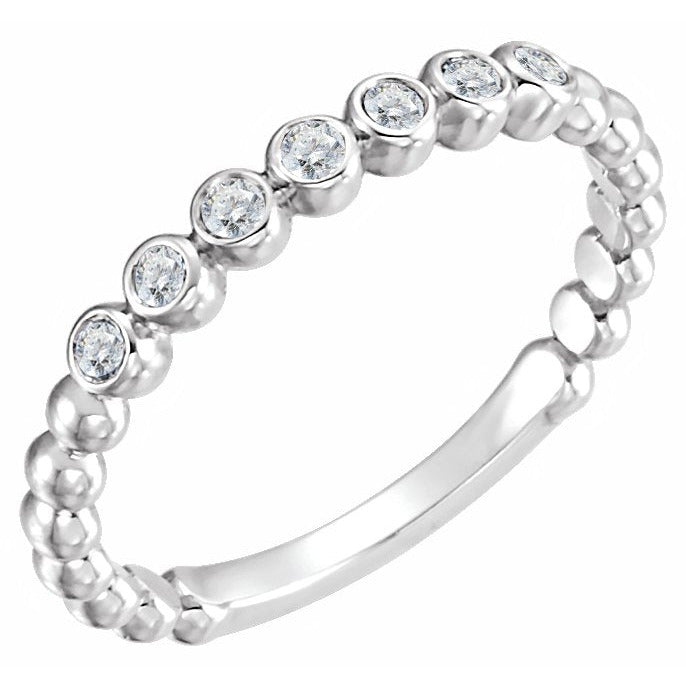 14K White 1/8 CTW Diamond Stackable Ring