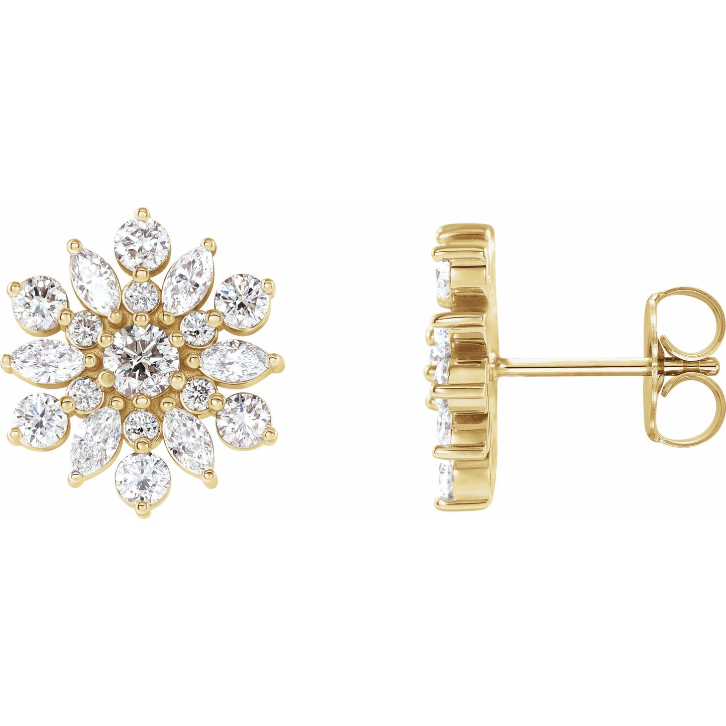 14K Yellow 1 CTW Diamond Earrings