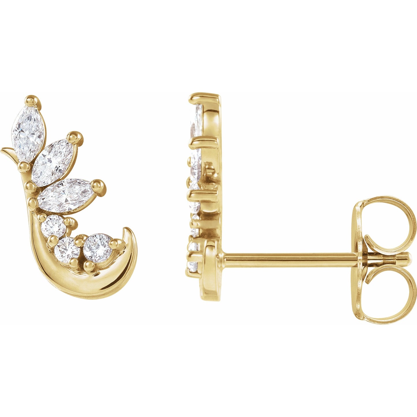 14K Yellow 1/4 CTW Diamond Earring Climbers
