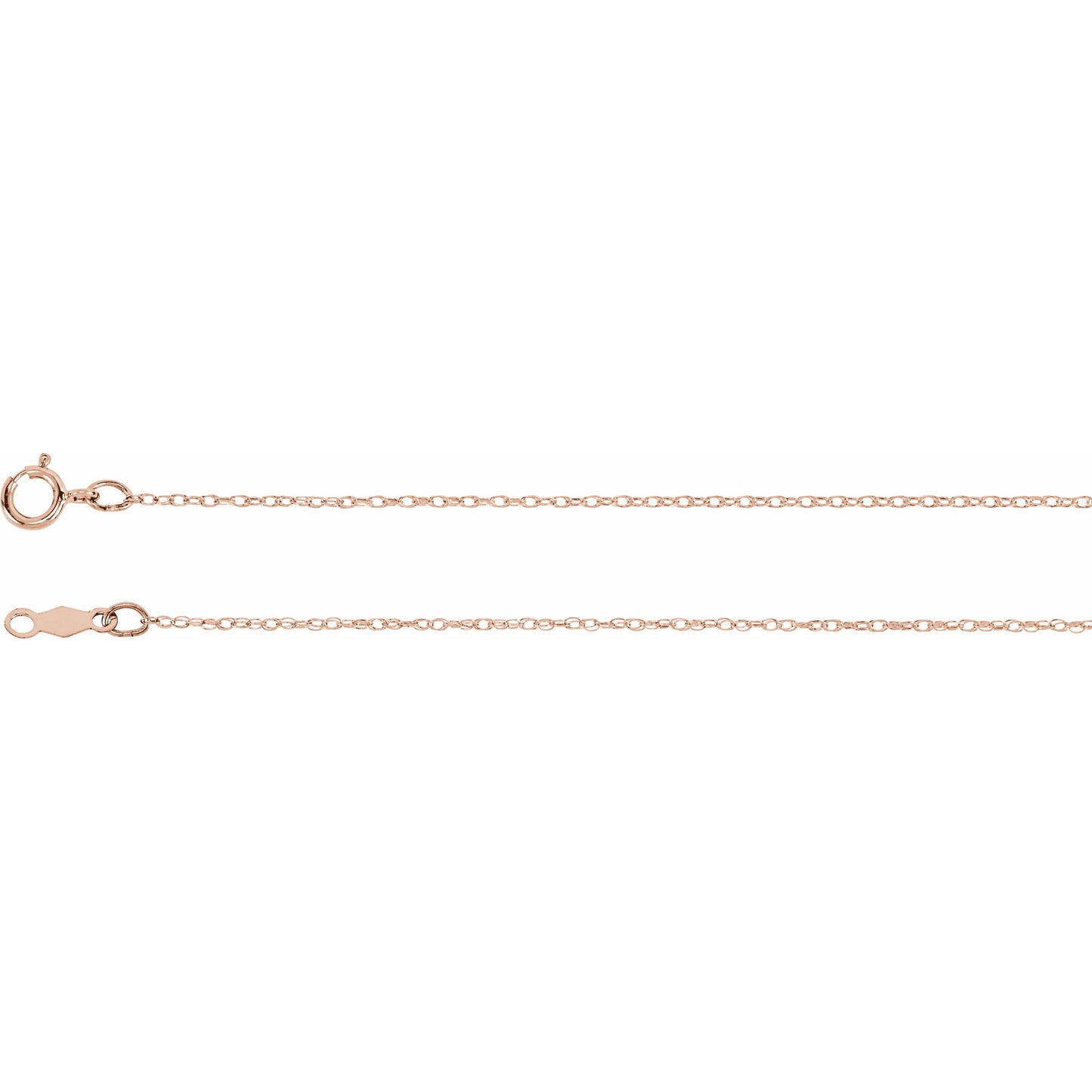 14K Rose .75 mm Rope 7 Chain