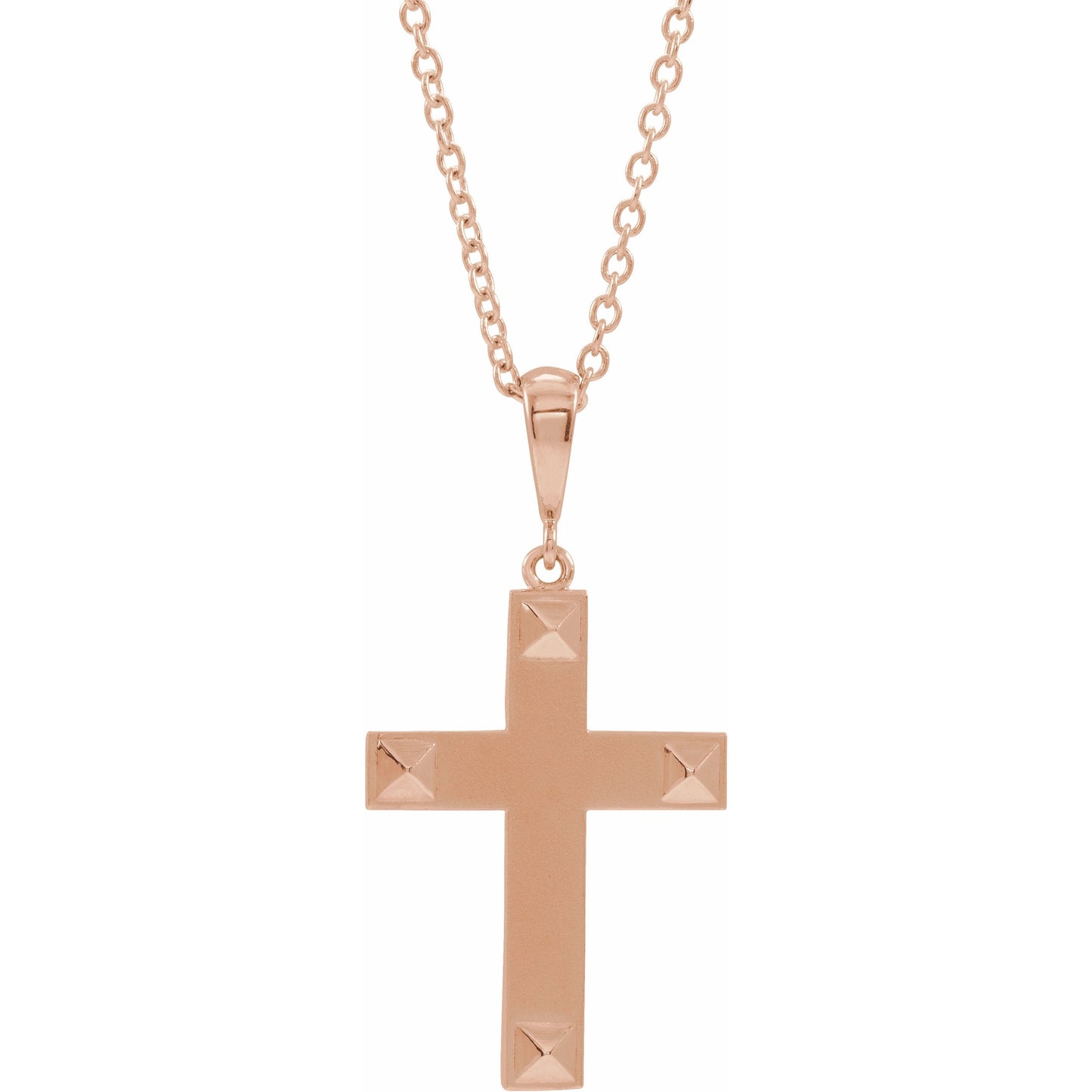 14K Rose Cross 18 Necklace