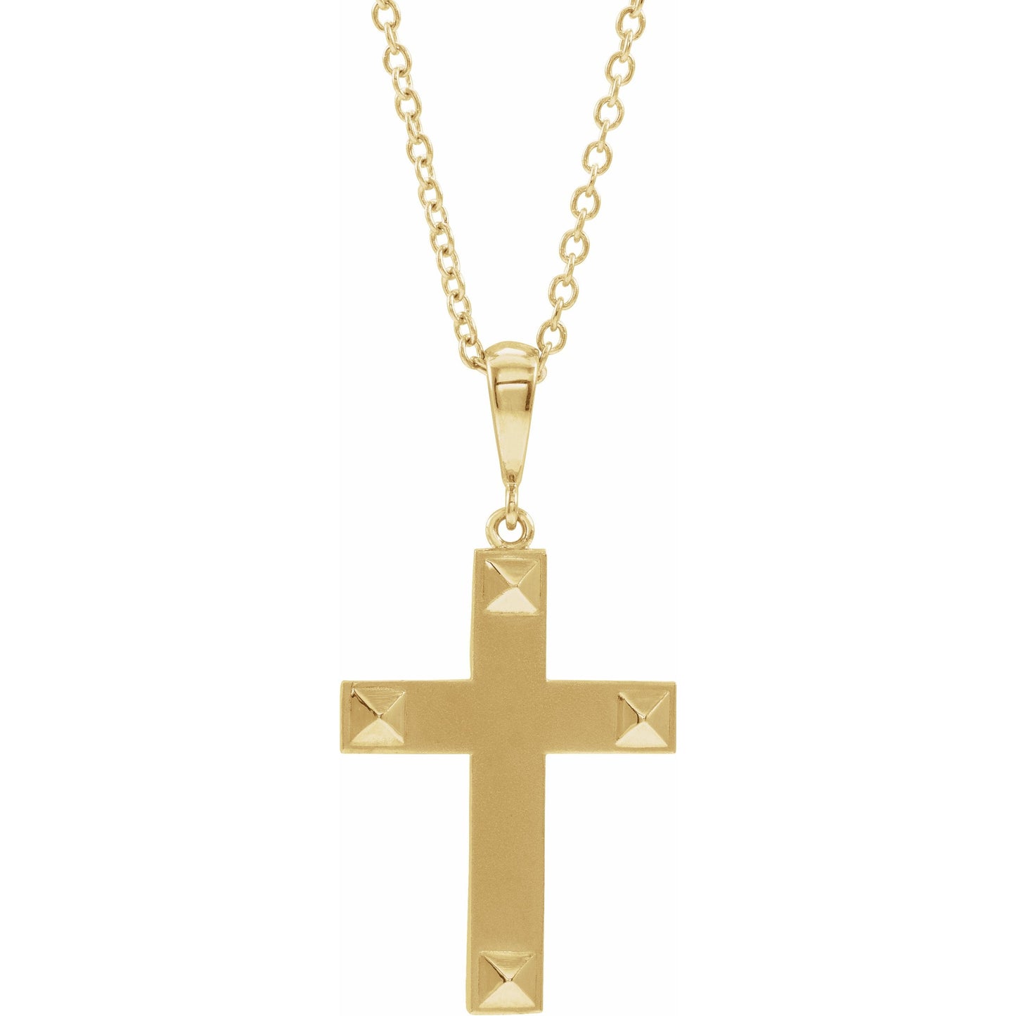 14K Yellow Cross 18 Necklace