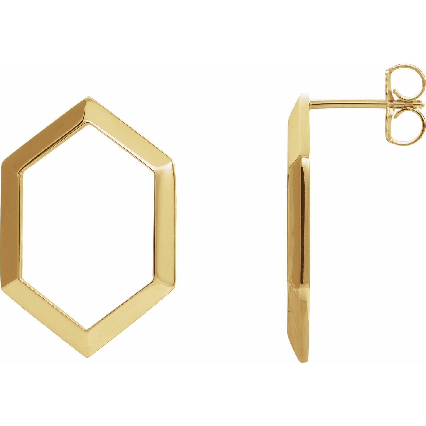 14K Yellow Geometric Drop Earrings