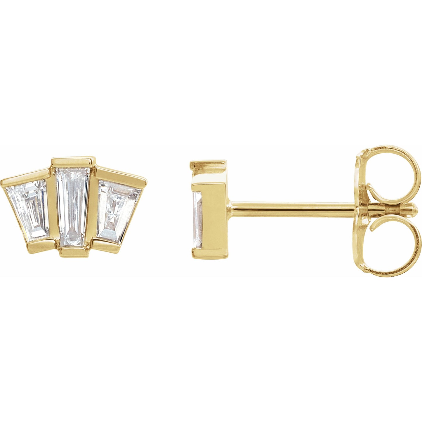14K Yellow 1/3 CTW Diamond Geometric Cluster Earrings